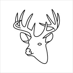 animal deer line icon vector illustration on white background.