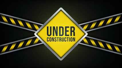 Under construction background with black and yellow stripes