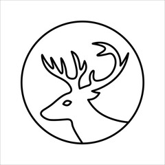 animal deer line icon vector illustration on white background.