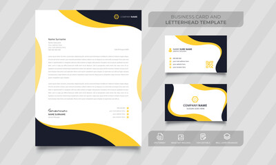Corporate Stationery design template set, Letterhead and business card design vector