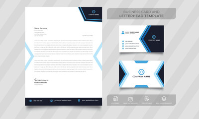 Corporate Stationery design template set, Letterhead and business card design vector