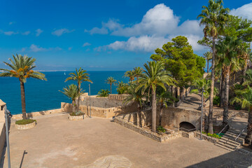 Fototapeta premium View over the coastline at Peniscola from the castle in the costa del Azahar in Castellon, valencian community in Spain.