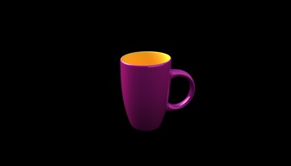 Pink Cup on a dark background. 3d render.