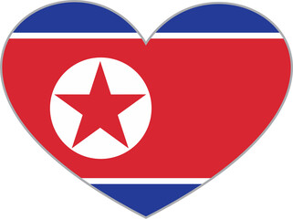 North Korea flag heart shape PNG 10