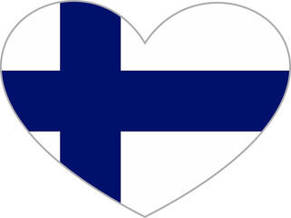 Obraz premium Finland flag heart shape PNG 19