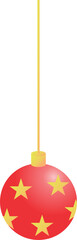 gold star hanging ball decorate Christmas tree PNG 25