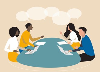 Group Of Team Workers On A Business Meeting