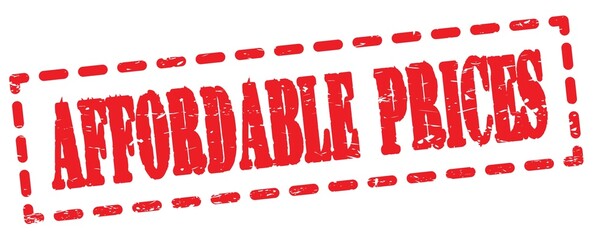 AFFORDABLE PRICES text written on red stamp sign.