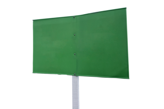 realistic Green road traffic sign. Mockup - blank board with place for text, information and directions 