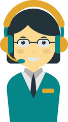 female call center employee illustration in minimal style