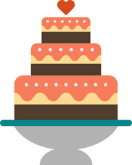 wedding cake illustration in minimal style