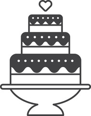 wedding cake illustration in minimal style