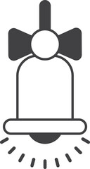 bell with ribbon illustration in minimal style