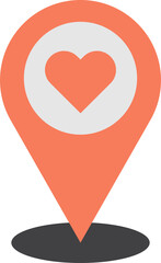Location pins and hearts illustration in minimal style