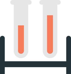Chemical tube or test tube illustration in minimal style