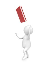 3d man throwing books away concept