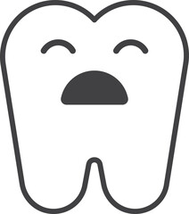 tooth decay illustration in minimal style
