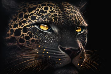 Foto op Aluminium Leopard animal cinematic face,digital art,illustration,Design,vector,art © Mathieu