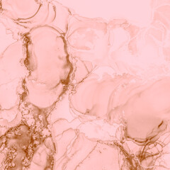 Alcohol Ink Print. Stains Pattern. Coral Modern