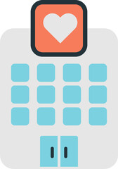 hospital building illustration in minimal style