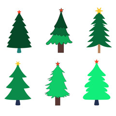Christmas tree vector editable set