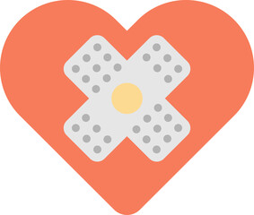 bandages and hearts illustration in minimal style