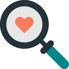 magnifying glass and heart illustration in minimal style