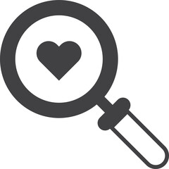 magnifying glass and heart illustration in minimal style