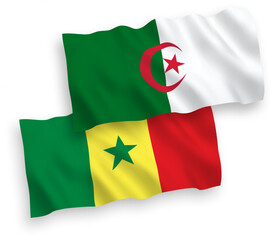 Flags of Republic of Senegal and Algeria on a white background