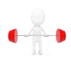 Obraz na płótnie Canvas 3d man weightlifting- 3d rendering