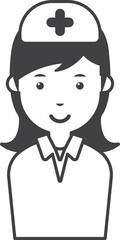 female nurse illustration in minimal style