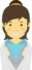 female office worker illustration in minimal style