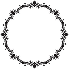 イラスト素材: レトロ、アンティーク、ビンテージのフレーム。ゴージャスな飾り罫オーナメント　モノクロ