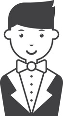 male barista illustration in minimal style