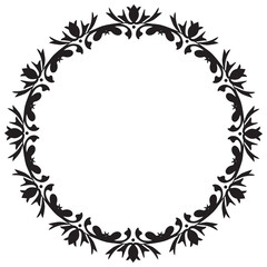 イラスト素材: レトロ、アンティーク、ビンテージのフレーム。ゴージャスな飾り罫オーナメント　モノクロ