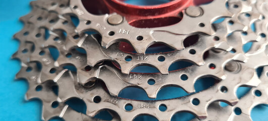 Bicycle roller chain transmits power from pedals to drive