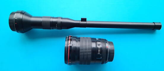 Long lens and wide angle lens camera camera