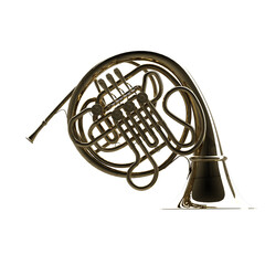 French Horn CG Rendering Image ホルン フレンチ ホルン 透過PNG