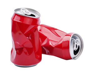 Red crushed cans