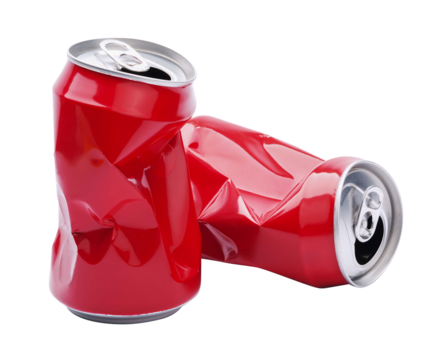 Red crushed cans