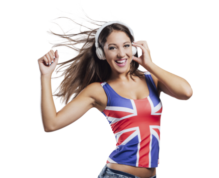 Cheerful pop girl dancing