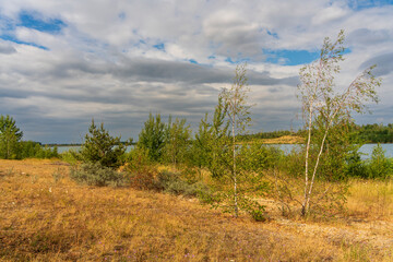 Zwenkauer See der größte See im Leipziger Neuseenland, Stadt Zwenkau, Landkreis Leipzig, Sachsen, Deutschland