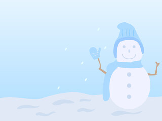 flat design snowman vector illustration