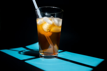 Ice Tea In a Glass With Reusable Straw