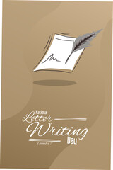 National Letter writing day December 7 vector illustration, suitable for web banner poster or card