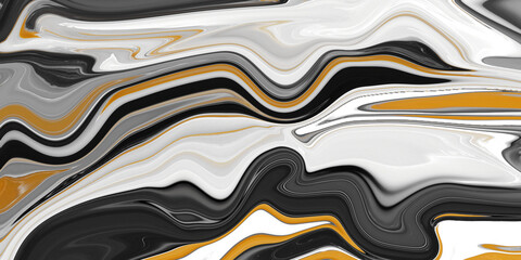 black liquid marble with golden streaks, Black marbel natural pattern for background, abstract black white and gold marble, glossy crystal fluid art marble stone texture of digital wall tiles design.