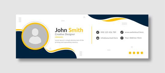 Corporate business professional modern email signature template or email footer and personal social media cover template design creative layout