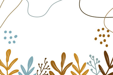 Design leaf scribbles and aesthetic lines with transparent PNG files