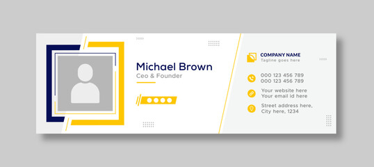 Corporate business professional modern email signature template or email footer and personal social media cover template design creative layout