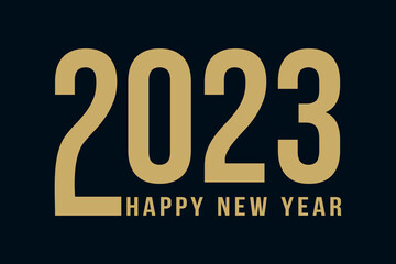 Happy New Year 2023 text design. Cover of business diary for 2023. Brochure design template, card, banner. Vector illustration eps10